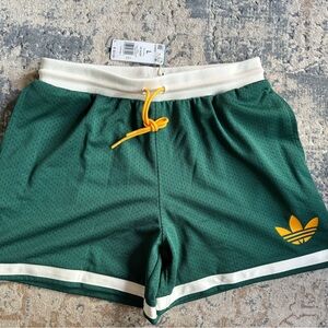 Adidas Green Mesh Shorts with White Trim (NWT)